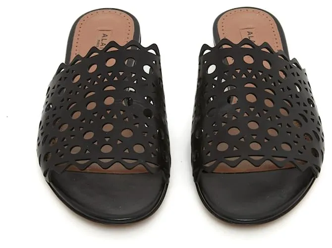 Alaïa CORDÓN LÁSER CUERO NEGRO UE39 