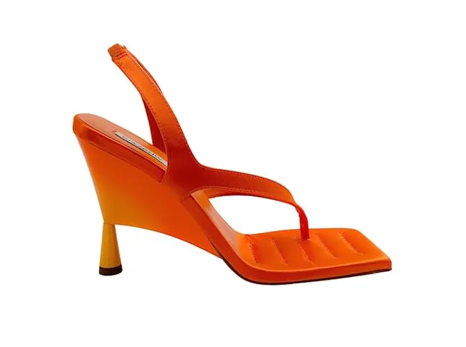 Autre Marque GIA / Rosie de satén naranja RHW 12 Sandalias de cuña 