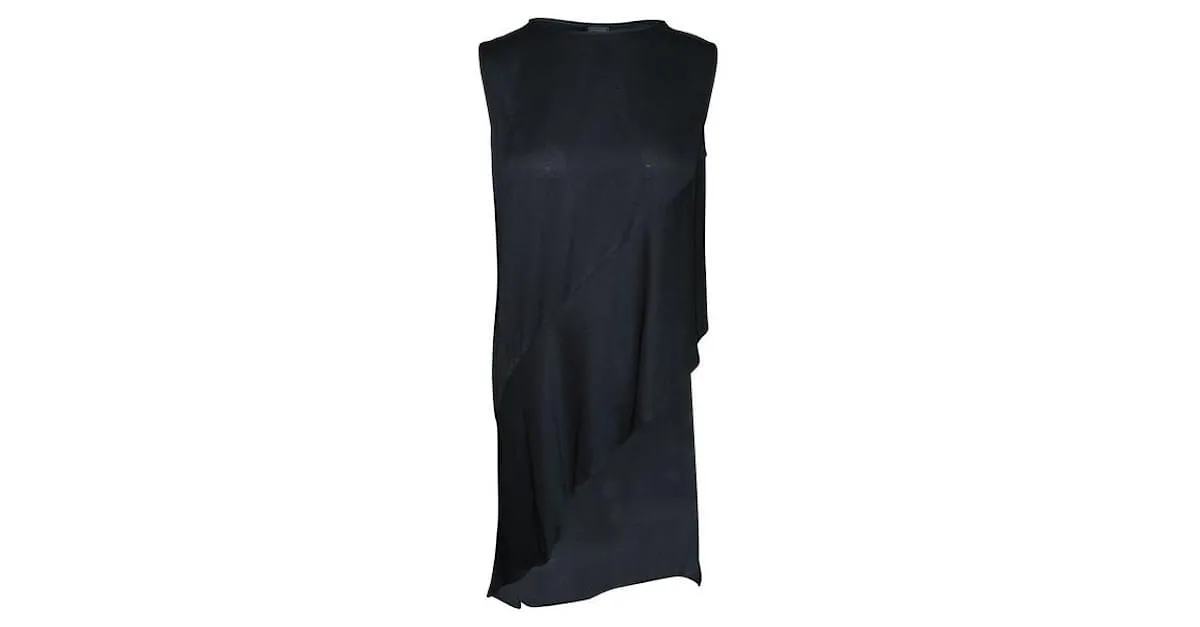 Autre Marque ZERO+MARIACORNEJO Vestido Asimétrico Azul Marino 