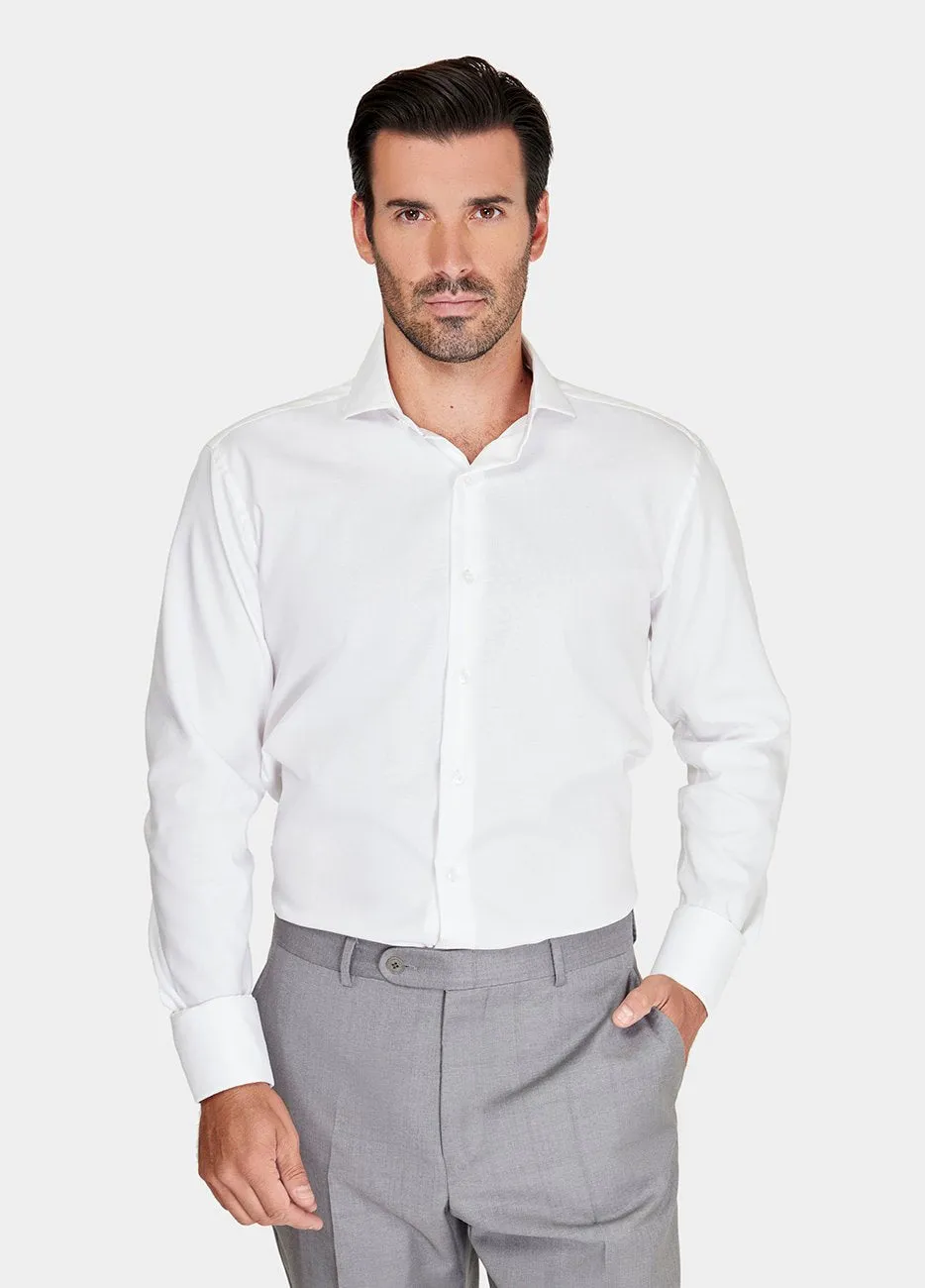 CAMISA BLANCA ACABADO LISO