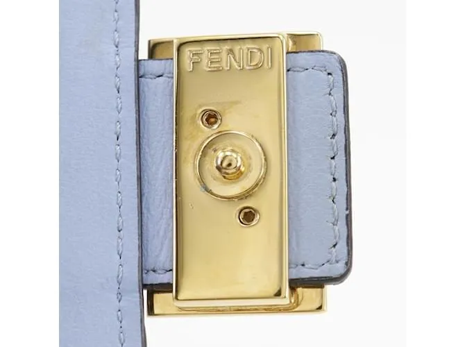 Cartera bi-fold Baguette mediana Fendi Azul claro 