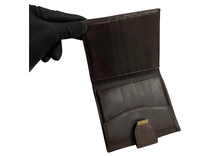 Cartera bifold de cuero Loewe Suede Anagram en muy buen estado 