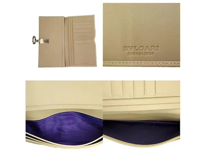 Cartera con cremallera Bulgari Beige 