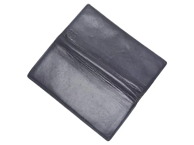 Cartera larga de cuero Anagram Loewe negra y gris Negro 