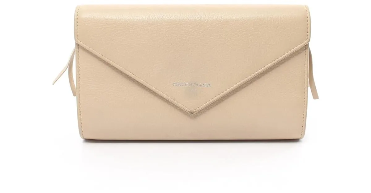 Cartera larga de cuero Balenciaga Paper Manny Castaño 