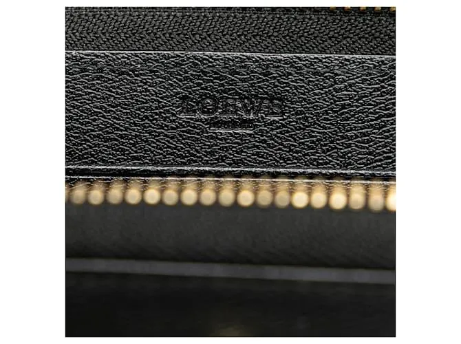 Cartera larga de cuero negro LOEWE Anagram 