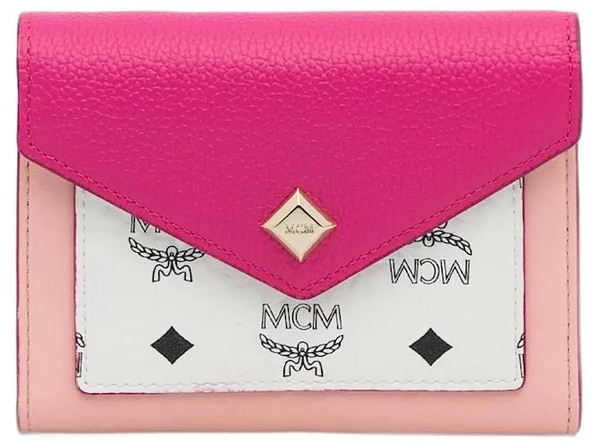 Cartera triple rosa MCM Visetos Colorblock Love 