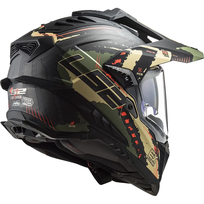 Casco Adventure LS2 MX701 C EXPLORER Extend Mate Militar-Verde