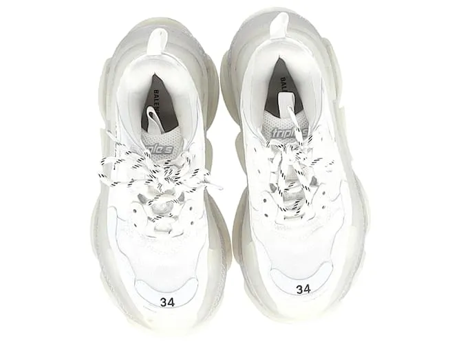 Everyday Zapatillas Triple S con suela transparente Balenciaga en poliéster blanco 