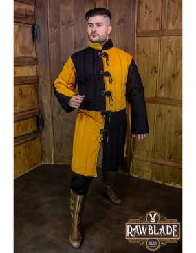 Gambesón medieval Henry - Amarillo y Negro