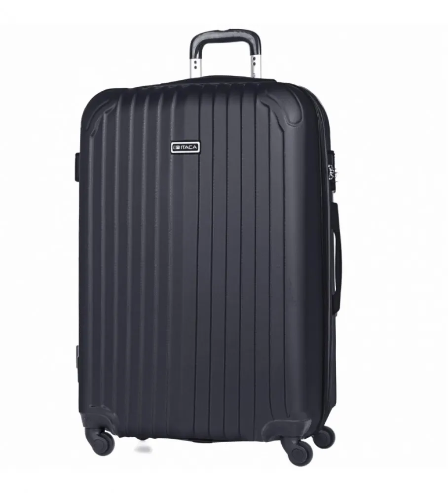 ITACA MALETA DE VIAJE GRANDE XL RÍGIDA 4 RUEDAS T71570 NEGRO -76X49X30CM-