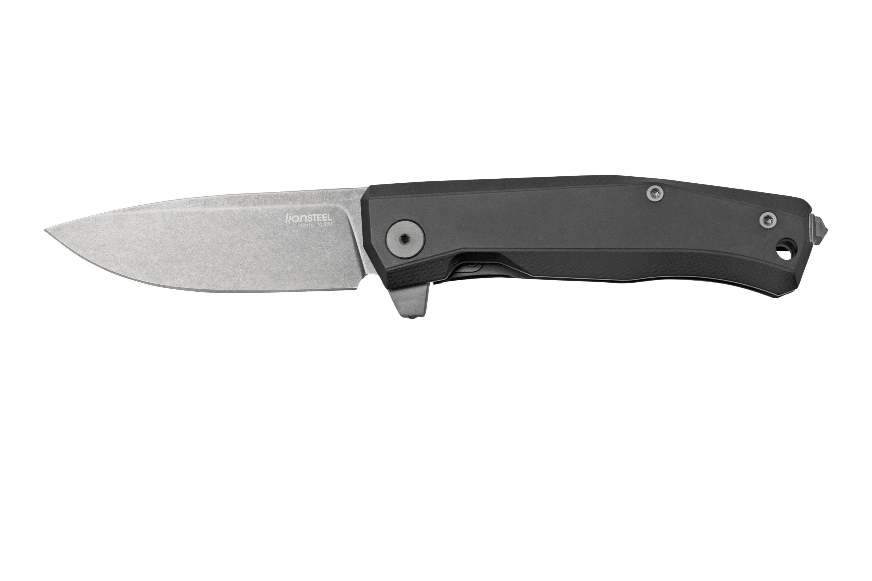 LionSteel Myto MT01A BB Black Aluminium, Black navaja, diseño Molletta