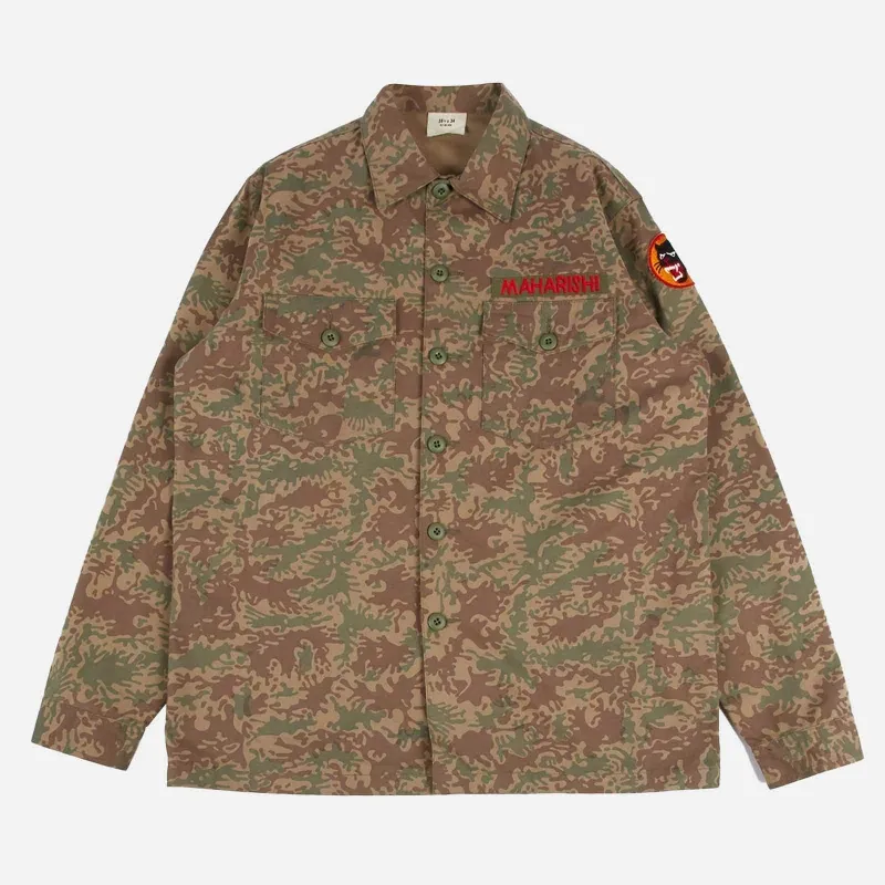 Maharishi 3582-Jungle Camo Tiger Embroidered Shirt