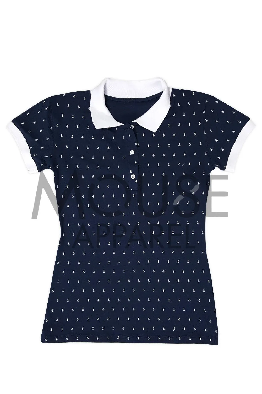 Playera Dama tipo polo. Anclas