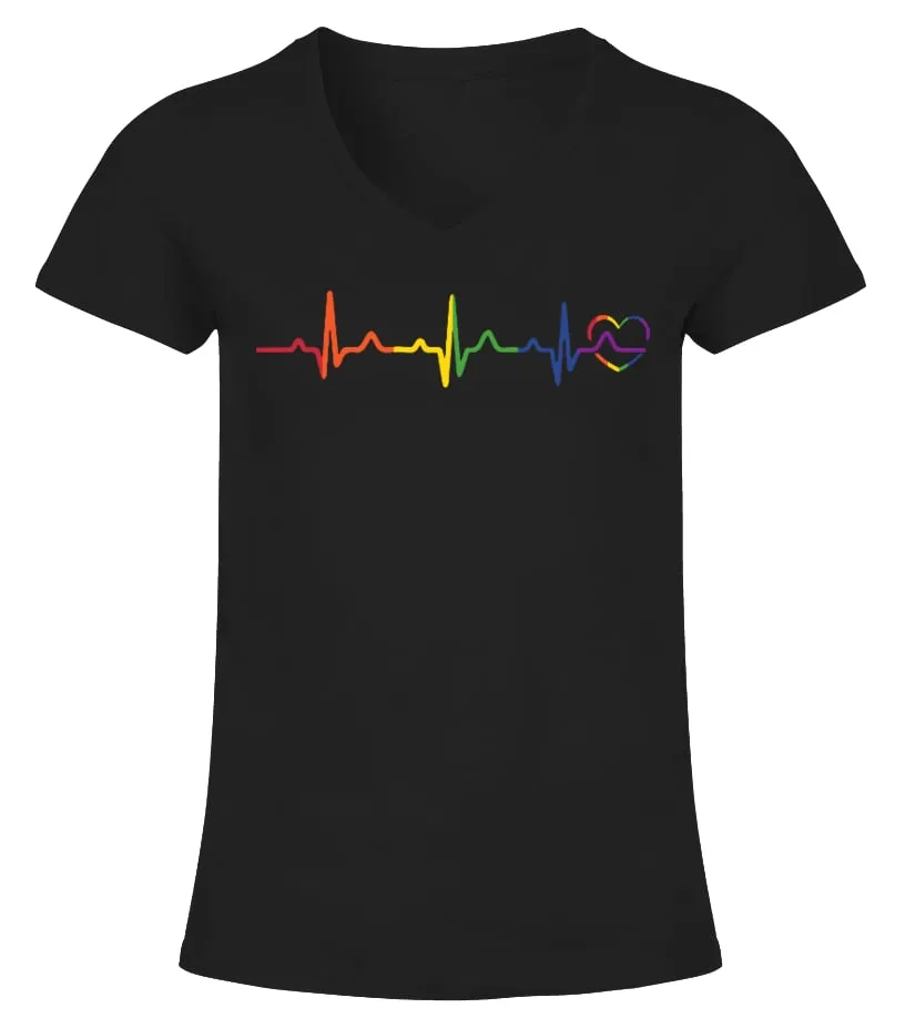 Rainbow T-shirt Camiseta cuello pico Mujer