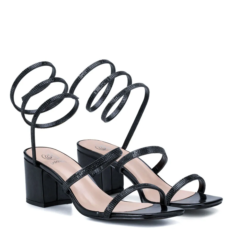 Sandalia Taco Negro Fiesta Qiu298 Weide