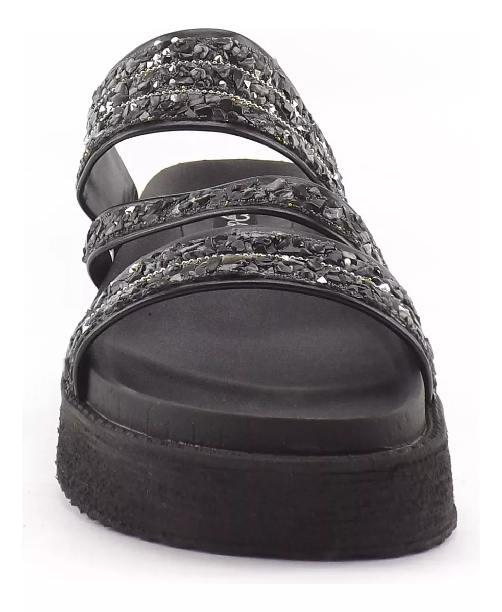 Sandalias Plataforma Media Comodas Dama Piedras 980 Carg