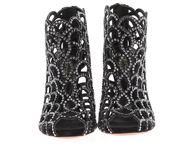 SERGIO ROSSI Sandalias T.EU 38 Ante Negro 