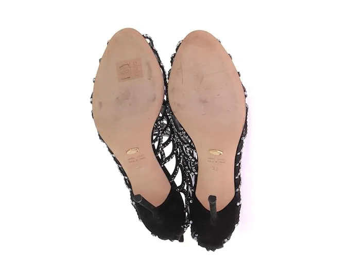 SERGIO ROSSI Sandalias T.EU 38 Ante Negro 