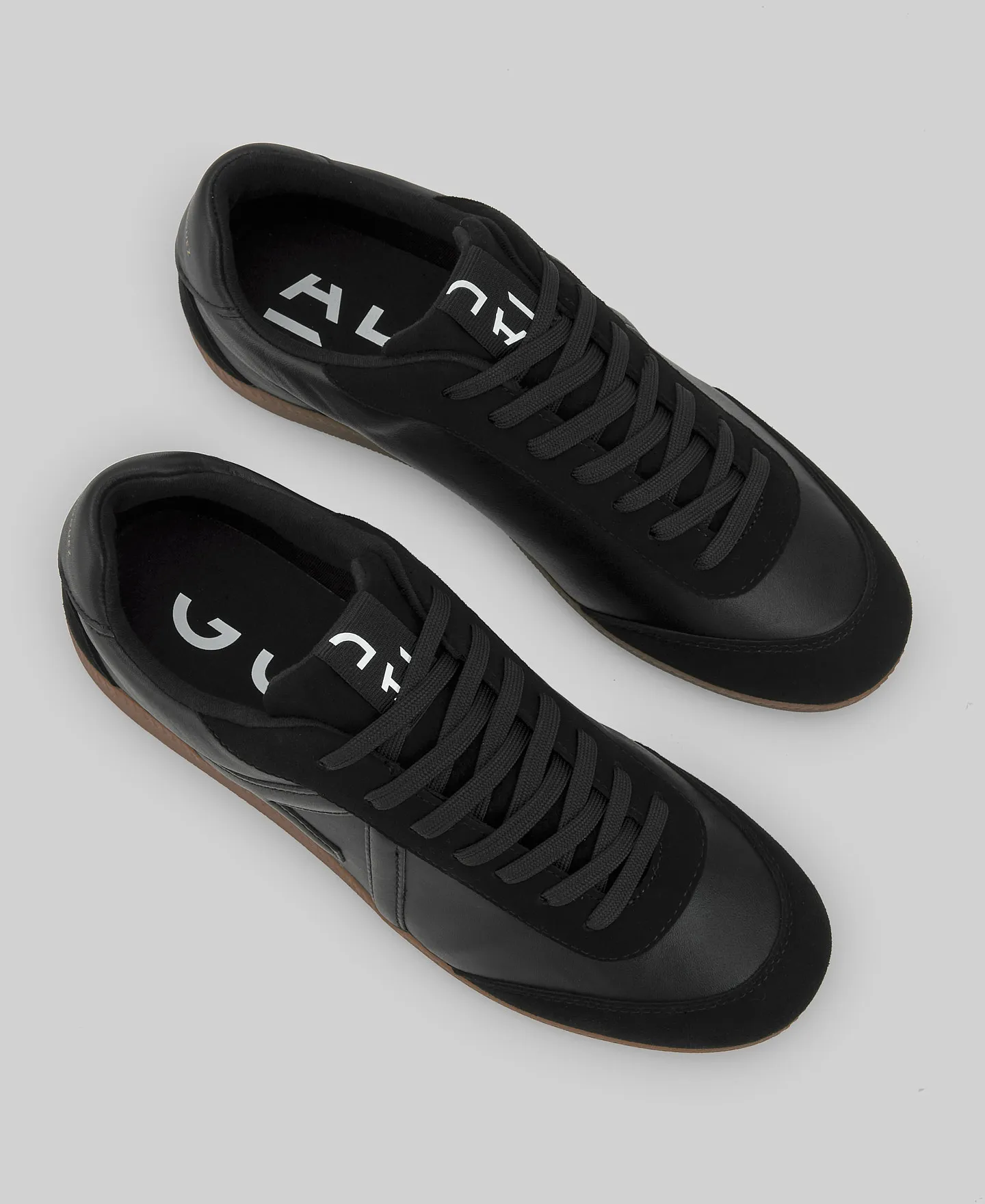 Suede and leather maxi logo sneaker man