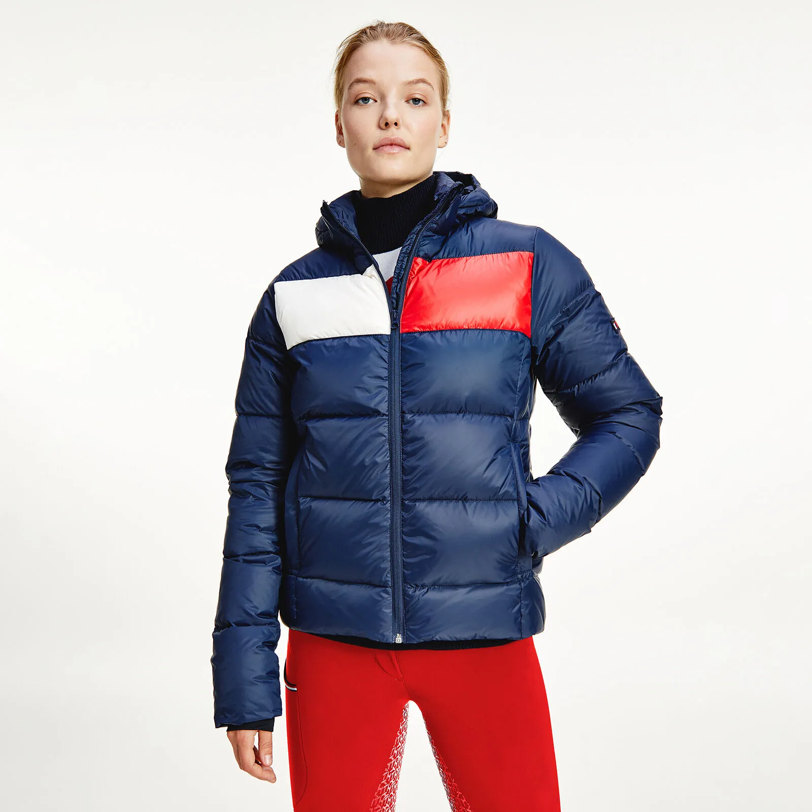 Tommy Hilfiger Equestrian Chaqueta de invierno para mujer Re-Down