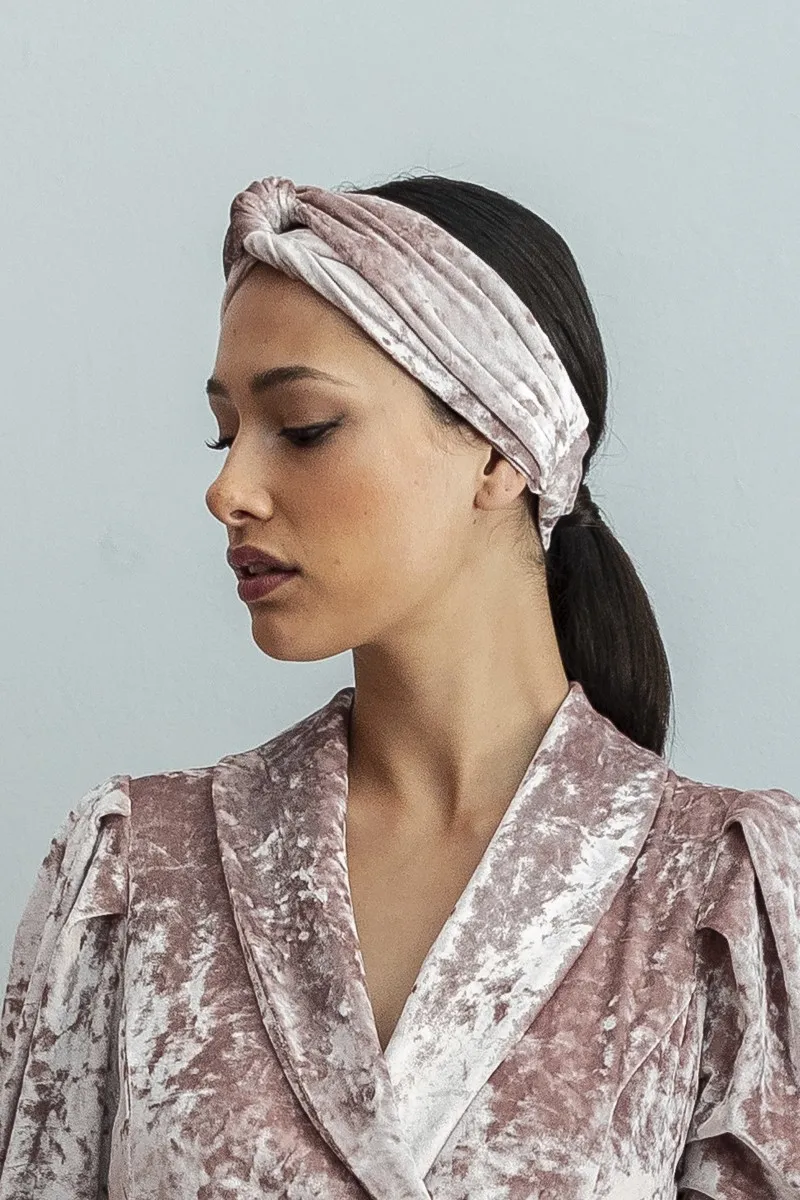 Turbante Terciopelo Rosa