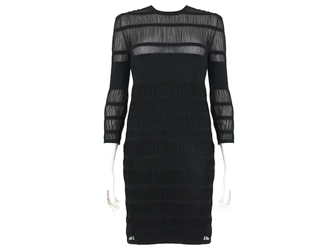 Vestido con banda semitranslúcida Alexander McQueen Negro 