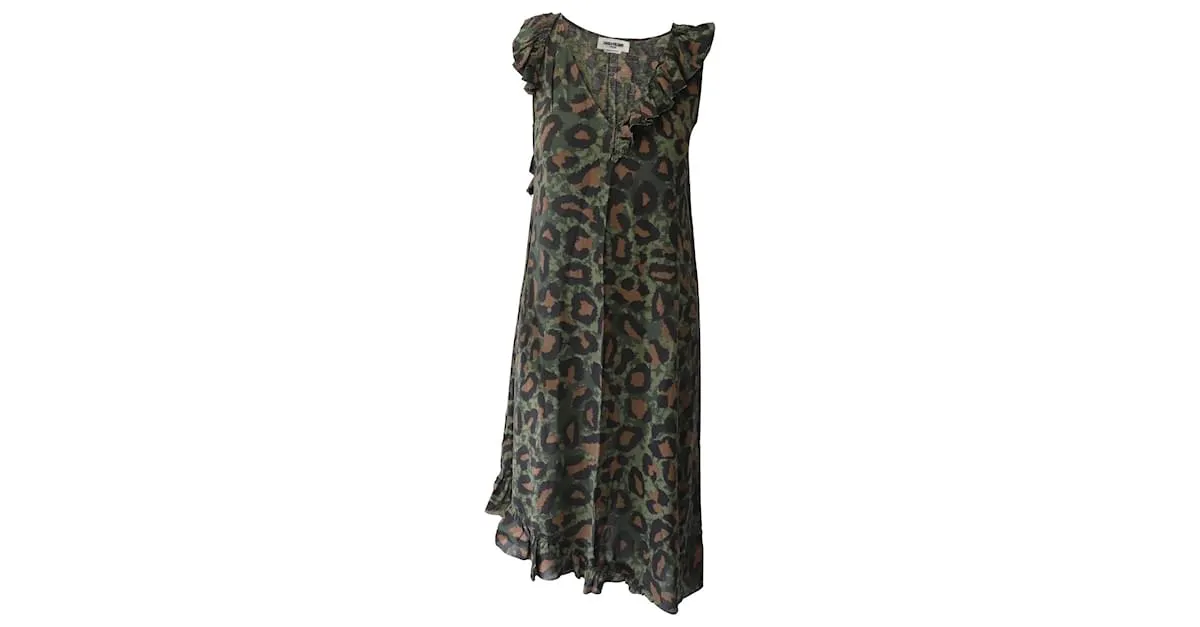 Vestido de viscosa verde Rebelle Leo de Zadig & Voltaire 